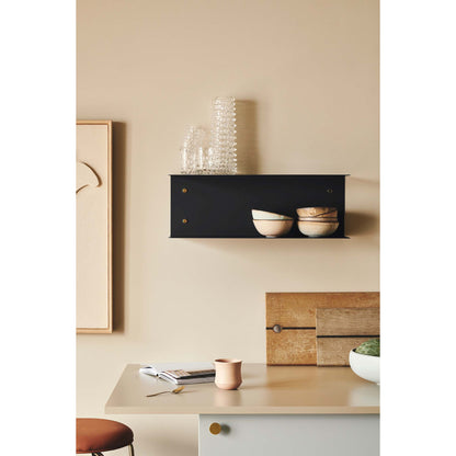 Detail metal shelf in black - 60 cm