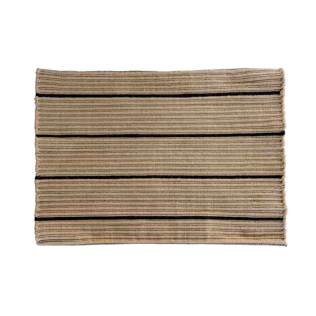 Stripe doormat 50x72 cm - beige/black - recycled polyester