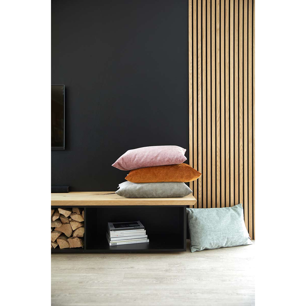 PERFECT Velour Pudebetræk Rosa - 60x40 cm - MOUD HOME - DesignGaragen.dk
