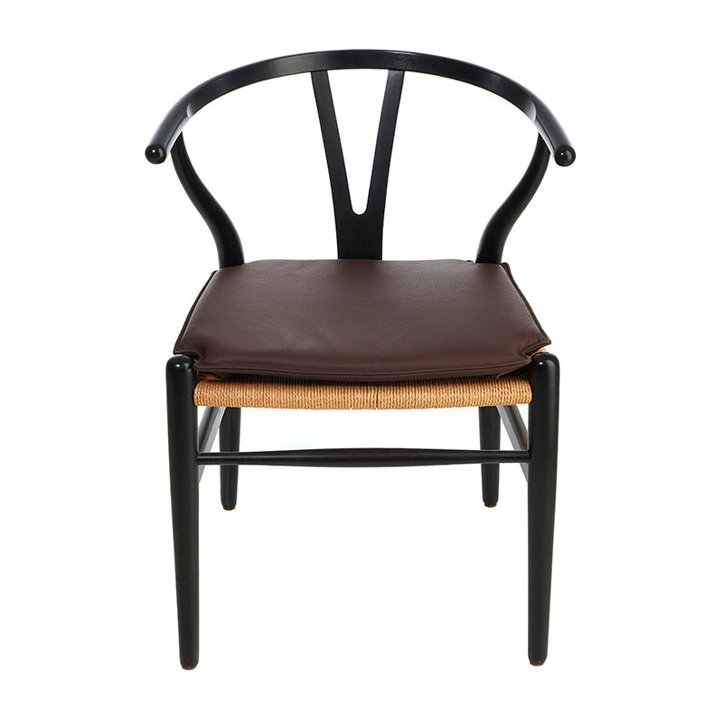 Hynde til Hans J. Wegner Y-stol CH24 i mørkebrun læder - Hynder til Hans J. Wegner CH24 Y-stol - DesignGaragen.dk