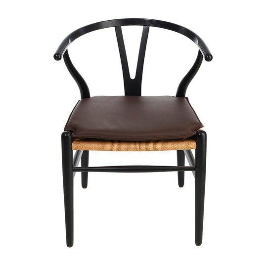 Hynde til Hans J. Wegner Y-stol CH24 i mørkebrun læder - Hynder til Hans J. Wegner CH24 Y-stol - DesignGaragen.dk