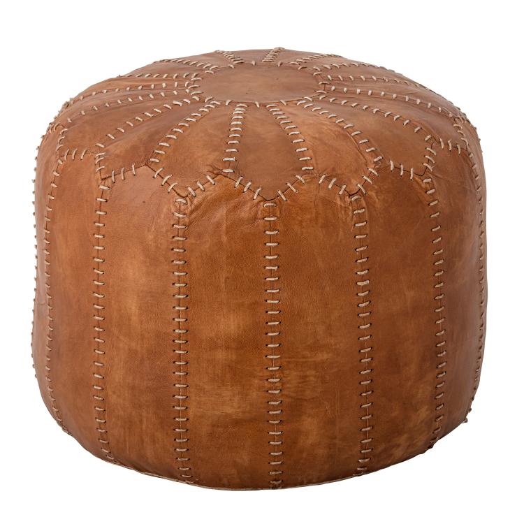 Bloomingville - Coby puff, footstool, seat cushion, goatskin B60xH35 cm