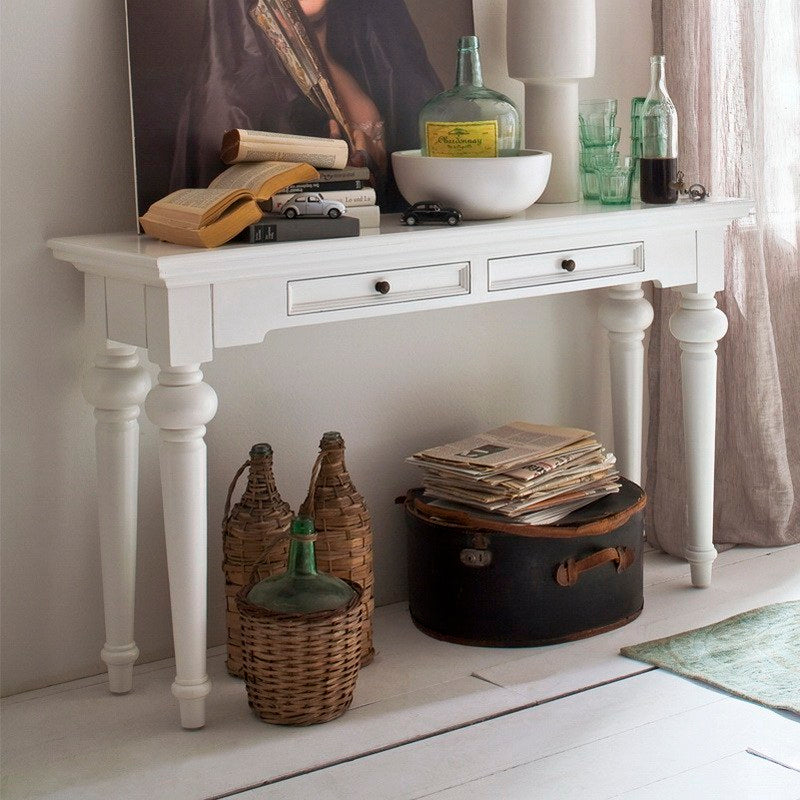 Provence console table with 2 drawers