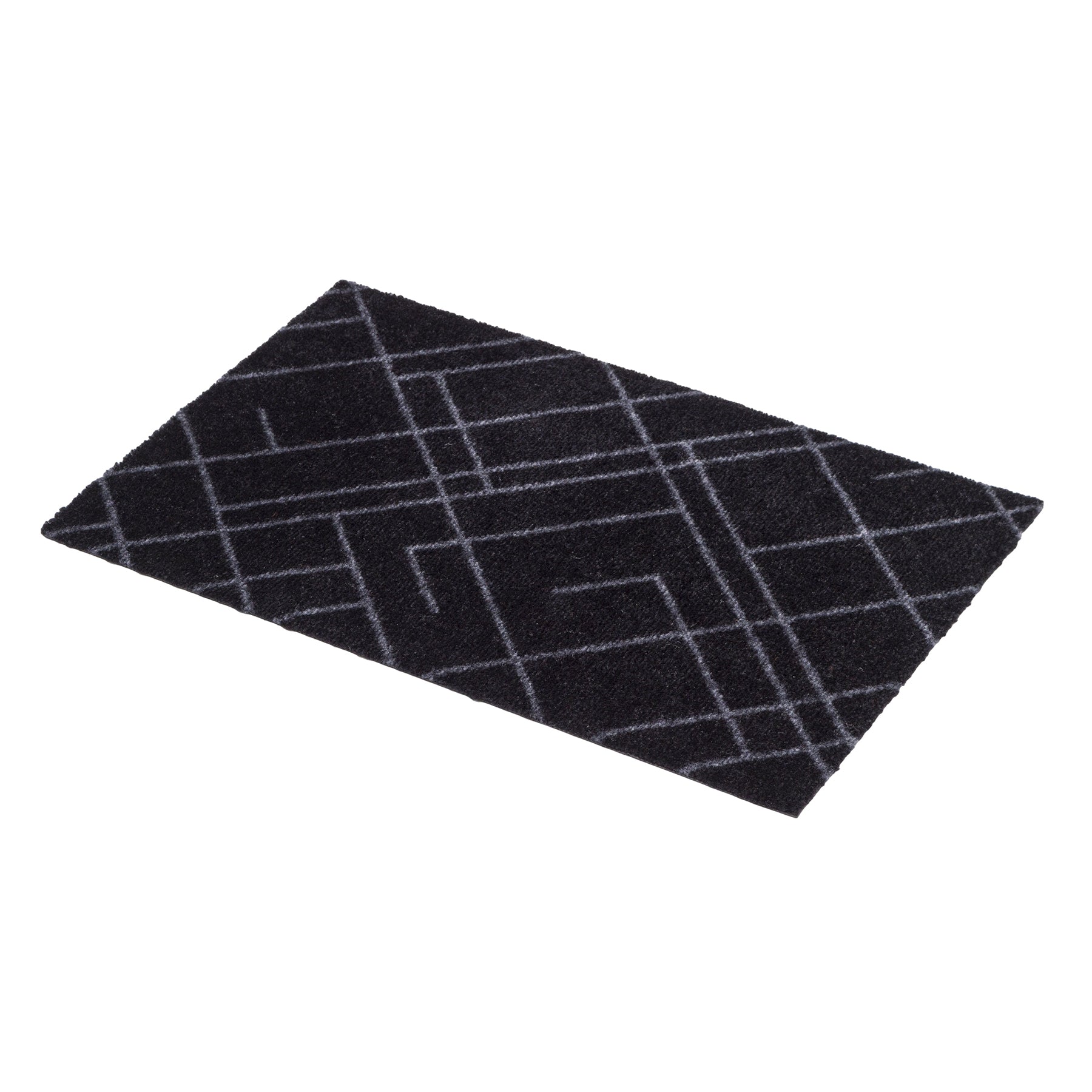 GULVMÅTTE 40 x 60 cm - LINES/BLACK GREY - Tica Copenhagen - DesignGaragen.dk