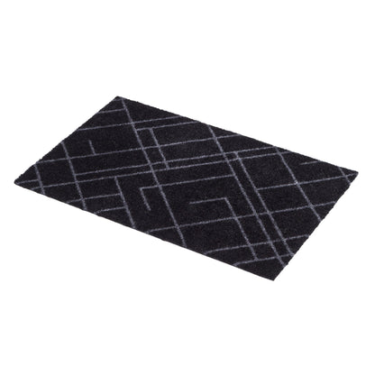GULVMÅTTE 40 x 60 cm - LINES/BLACK GREY - Tica Copenhagen - DesignGaragen.dk