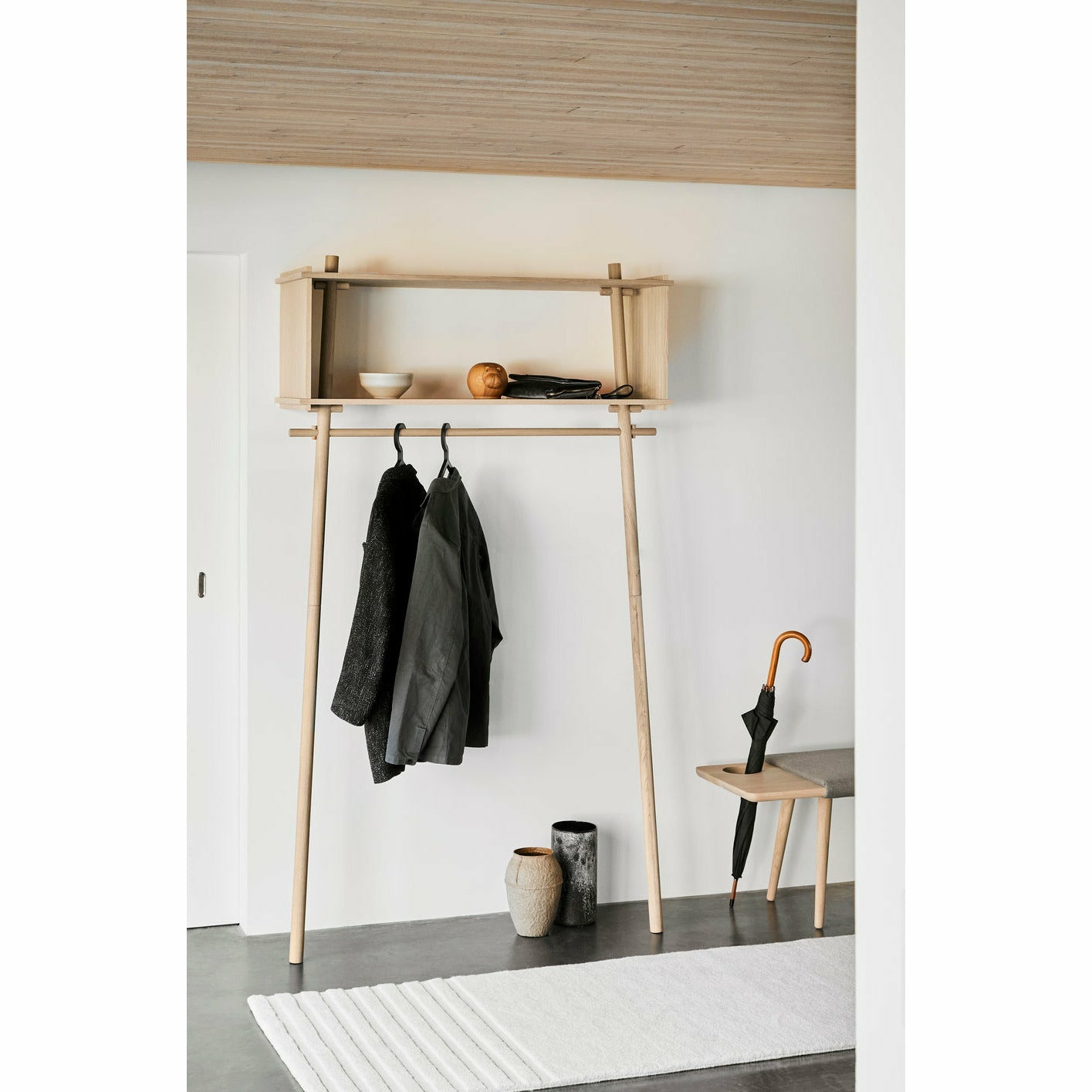 WOUD -  Töjbox wardrobe (Large) - White pigmented oak