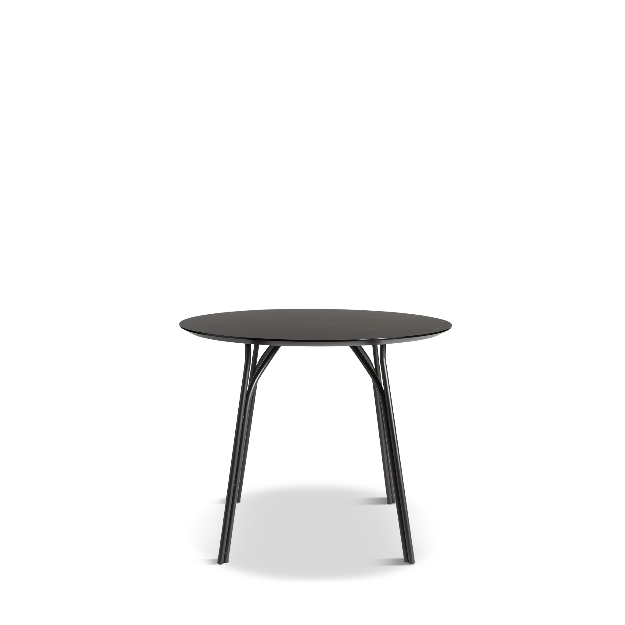 WOUD -  Tree dining table (90 cm) - Charcoal black/black