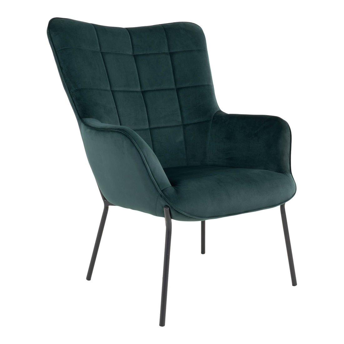 Glasgow chair - chair in green velor with black legs - 1 - pcs