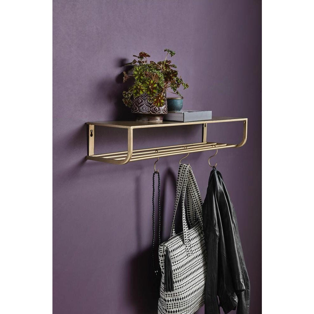 Nordal Shelf in metal - L80 cm - gold finish