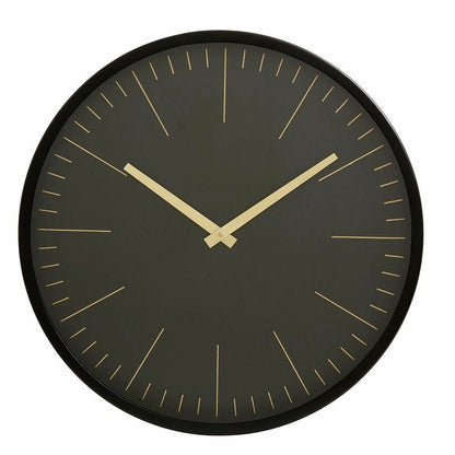 Nordal Onyx wall clock with glass - Ø45 cm - Black/brass
