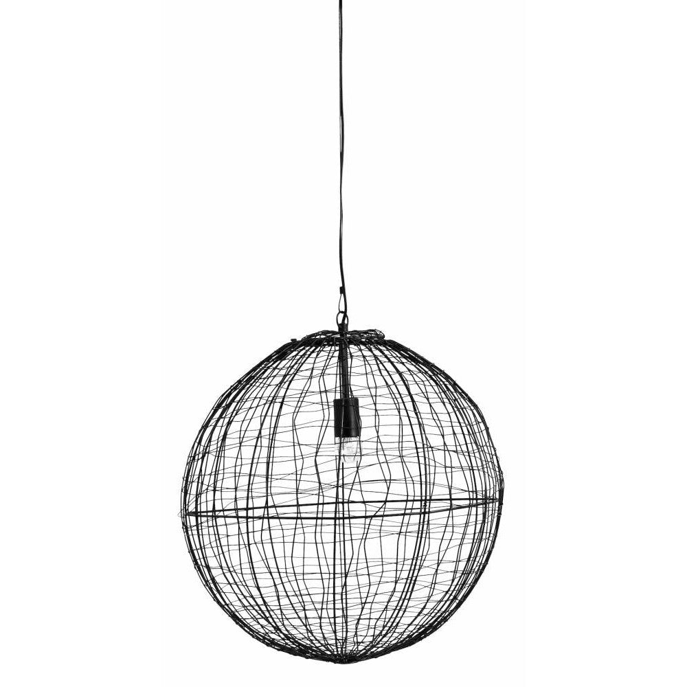 Nordal SELENE round pendant w/iron wire mesh - ø50 cm - black