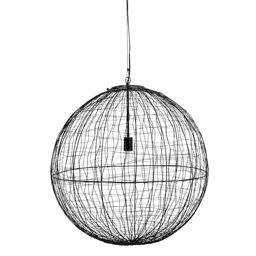 Nordal SELENE round pendant w/iron wire mesh - ø70 cm - black