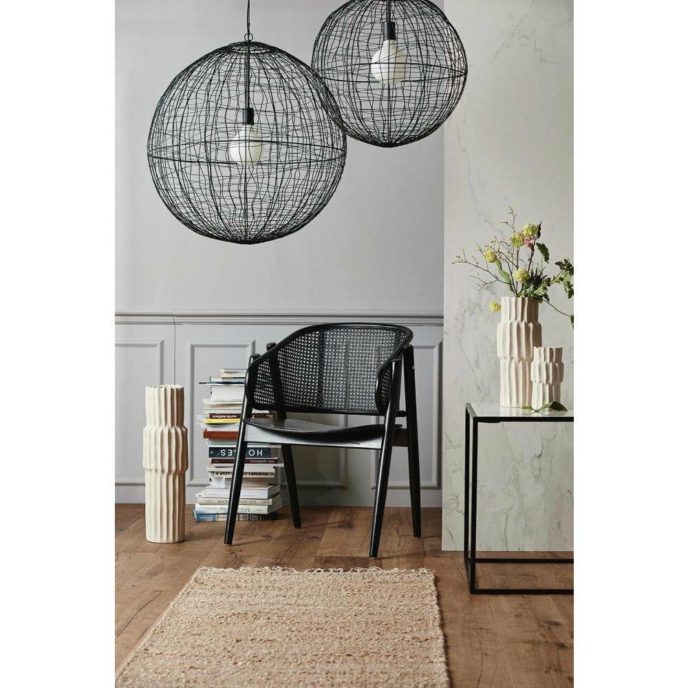 Nordal SELENE round pendant w/iron wire mesh - ø70 cm - black