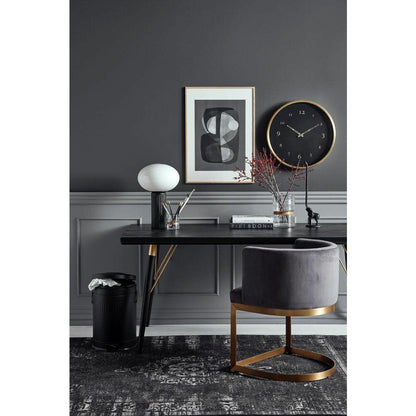 Nordal Metal wall clock with glass - Ø51 cm - black/brass