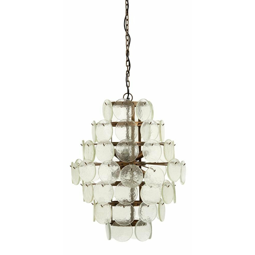 Nordal Large pendant in golden iron and clear glass - h71 cm