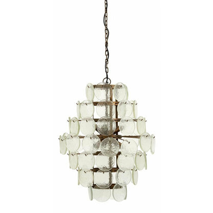 Nordal Large pendant in golden iron and clear glass - h71 cm