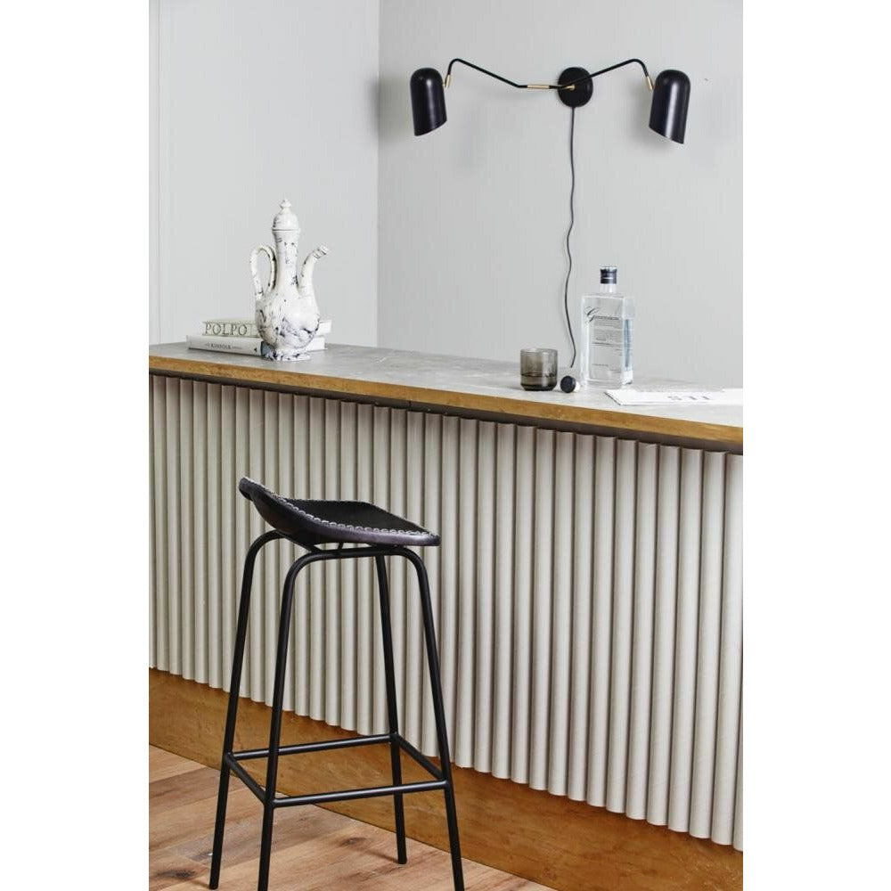 Nordal ERIS wall lamp with 2 arms - W100 cm - black/brass