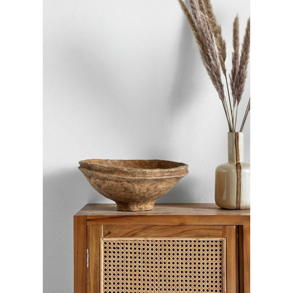 Bowl Original Indian dish in Papmaché - beige colors
