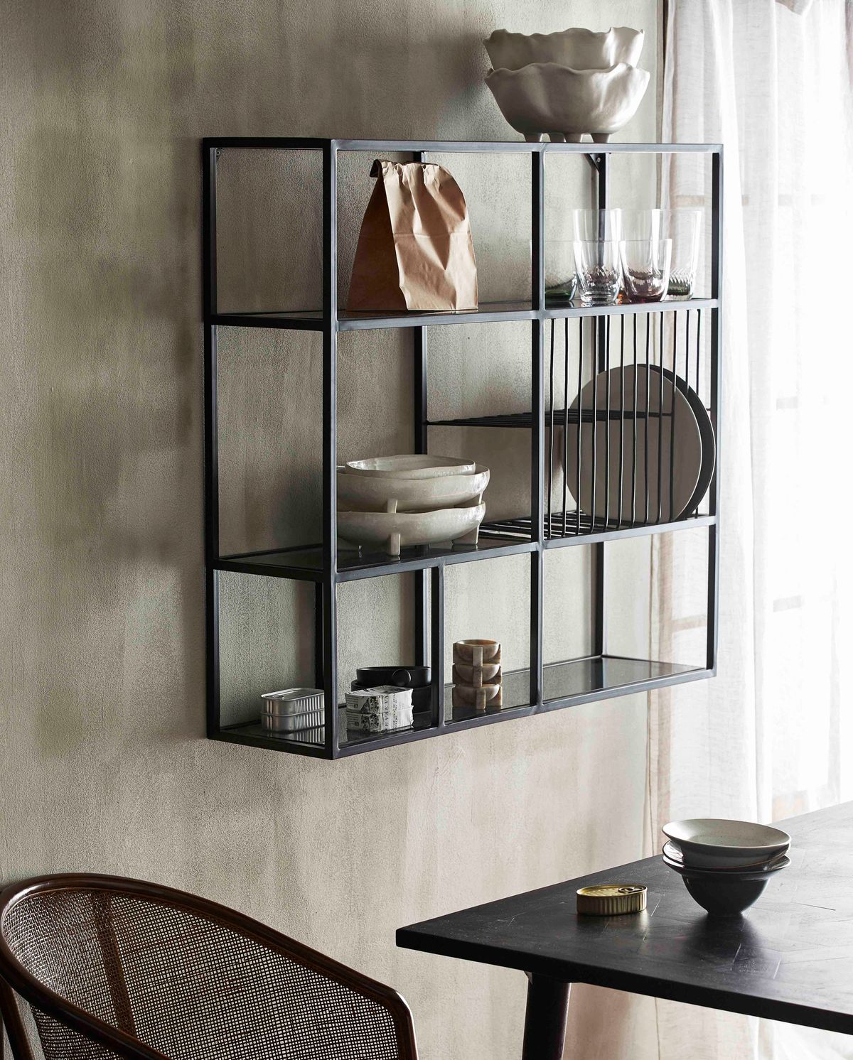 RUR Kitchen shelf in iron - 100x90 cm - black