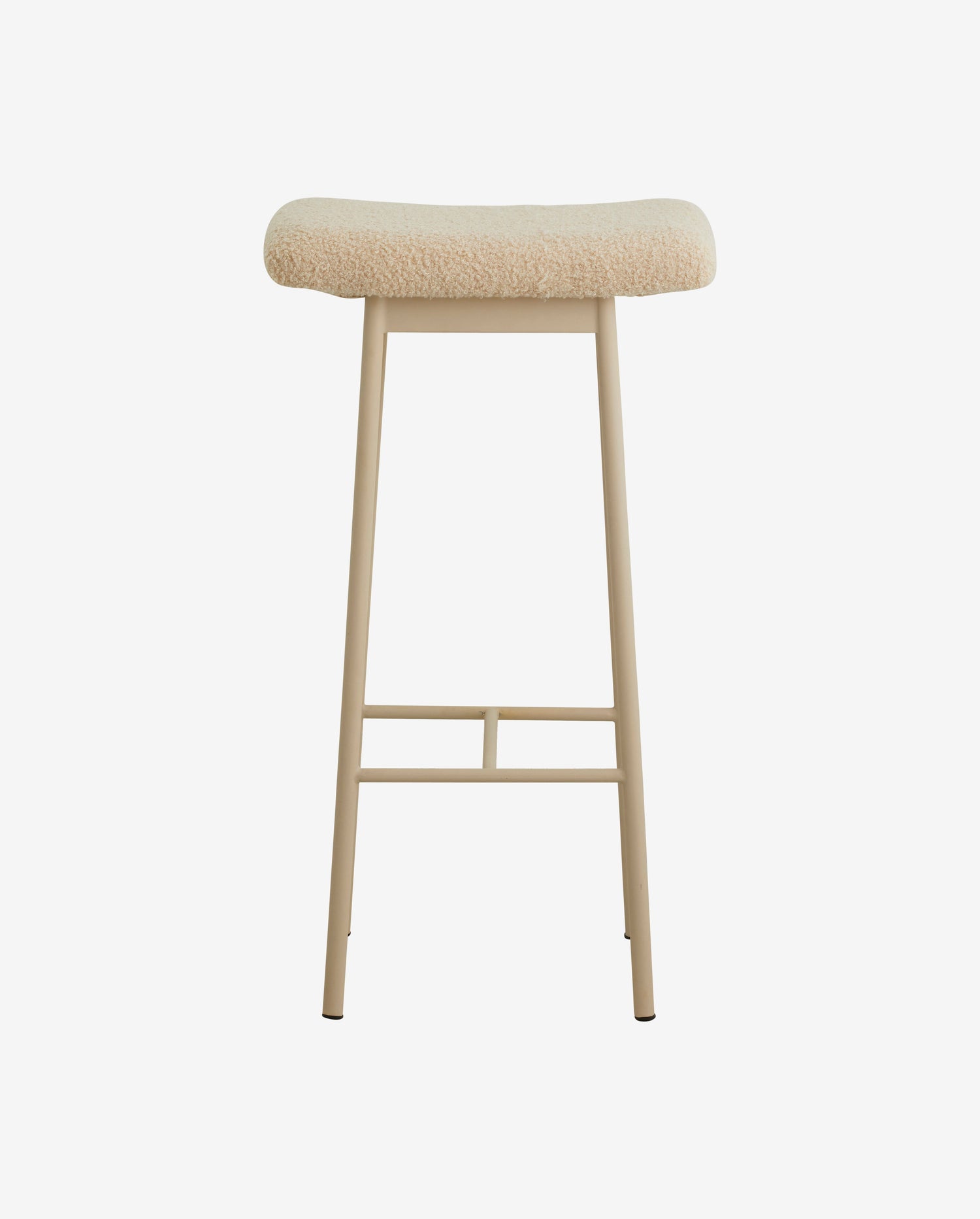 Zala bar stool with imitation lambskin - beige