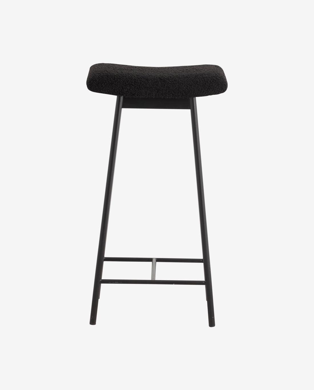 Zala bar stool with imitation lambskin - black