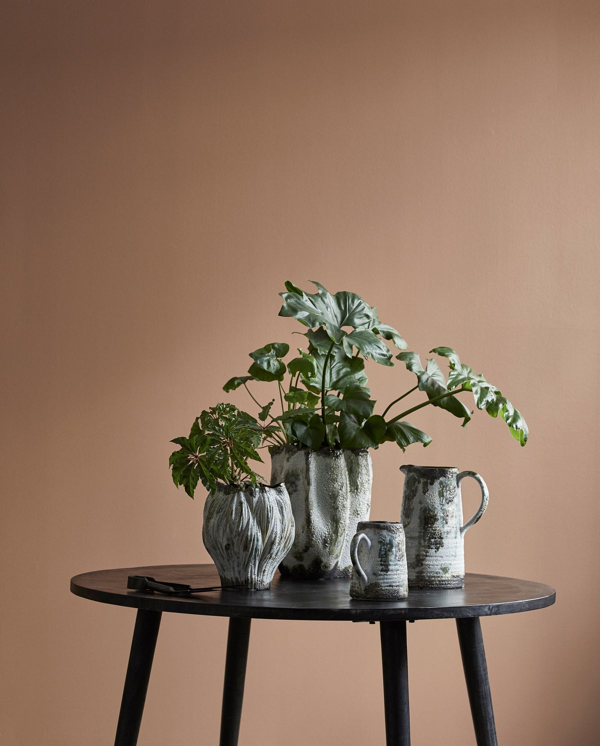 Henry Vase in Ceramics H35 cm - Brown/White/Green