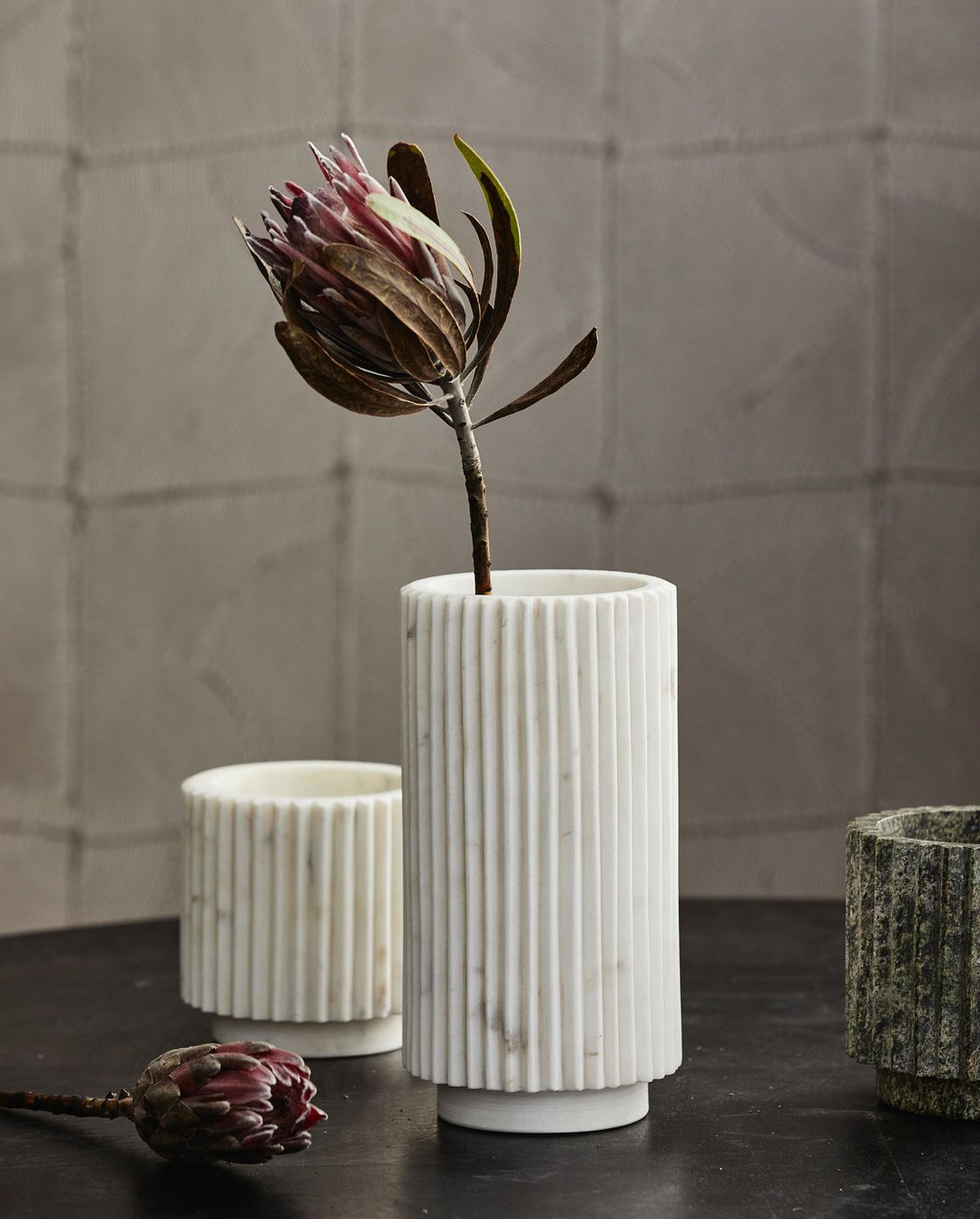Loon vase - white marble