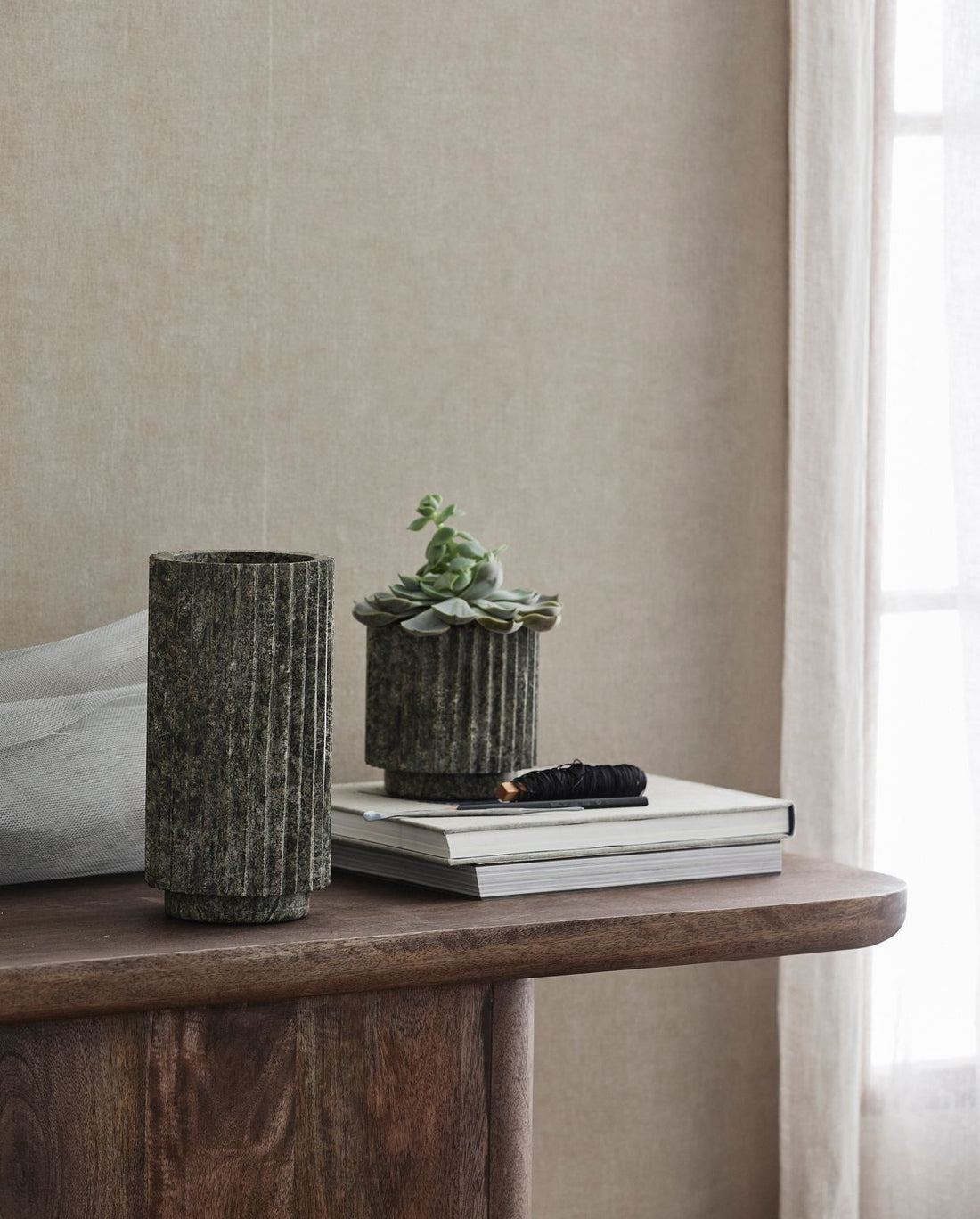 Loon Vase - Green Marble