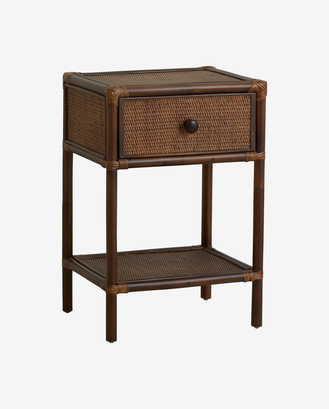 Hayes side table/bedside table in rattan - brown