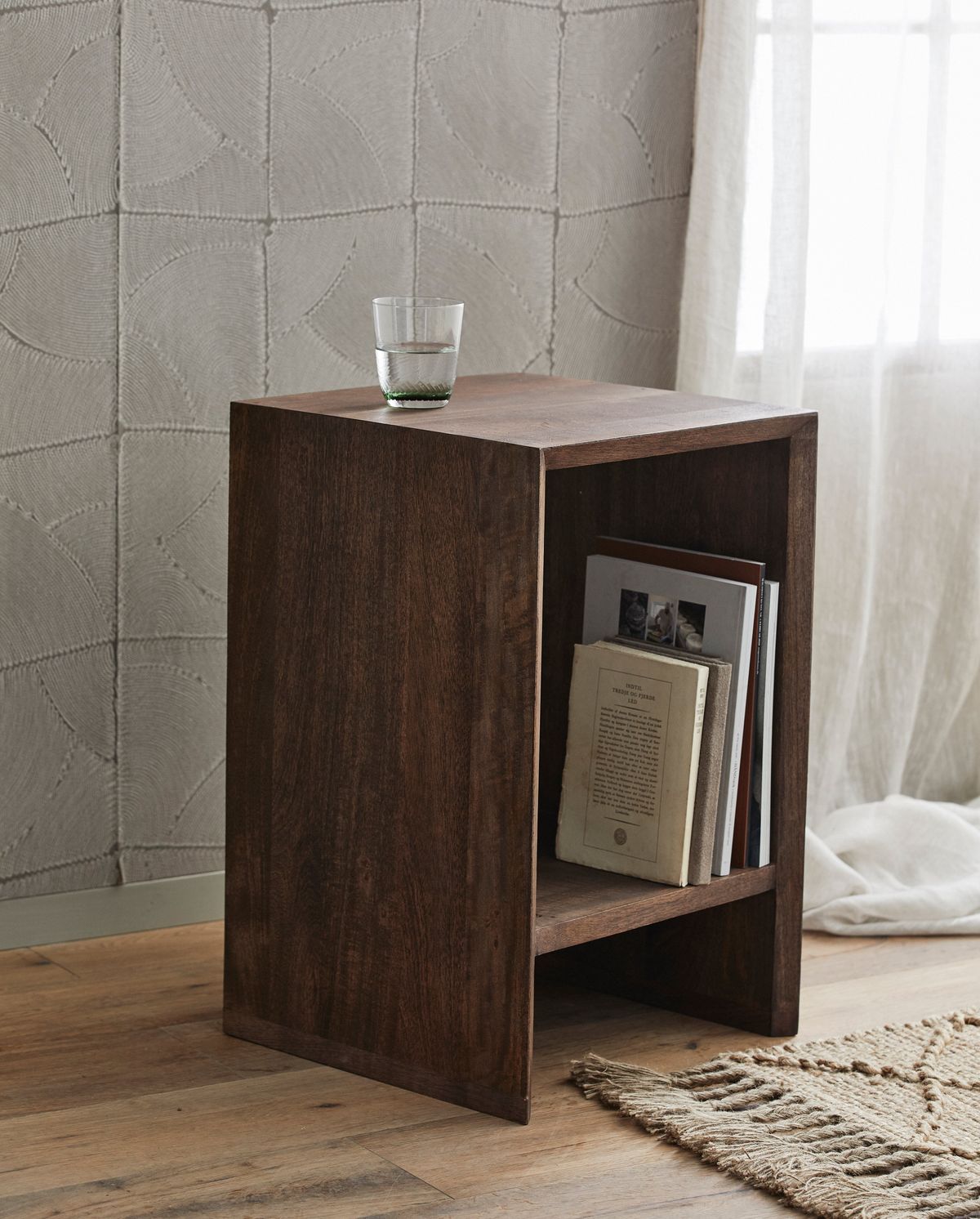 Napo bedside table/side table - dark brown