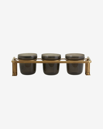Fidra Storage Shelf - Black/brass finish