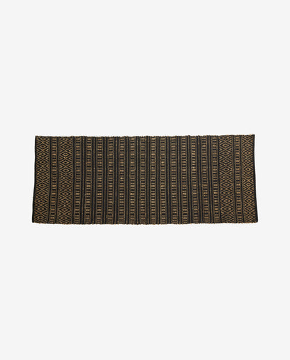 Farah blanket in cotton and seagrass 250x100 cm - black/nature