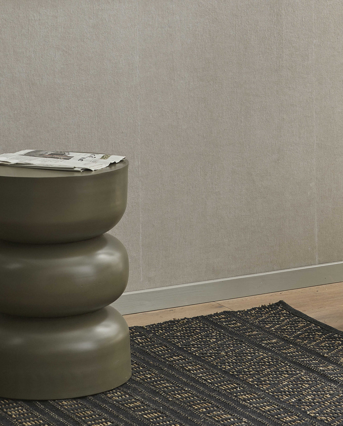 Farah blanket in cotton and seagrass 240x160 cm - black/nature