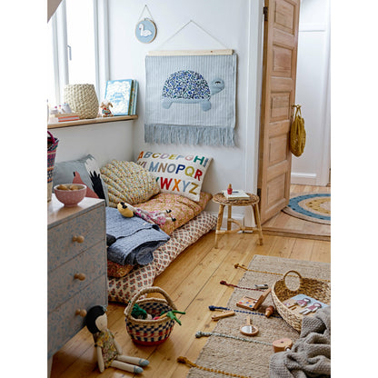 BLOOMINGVILLE MINI Marlin Tæppe, Blå, Jute - D119 cm - DesignGaragen.dk.