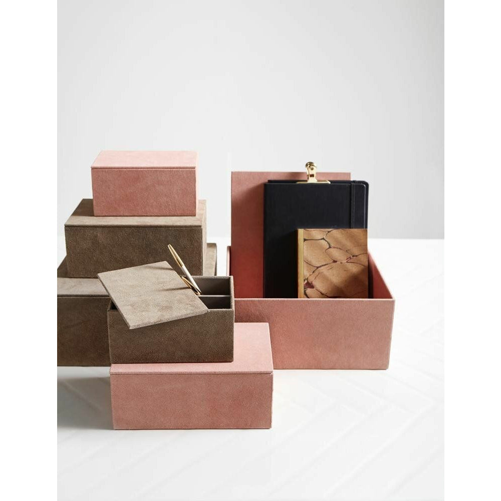 Nordal Storage boxes in suede - 3 pcs - 25x30 cm - pink