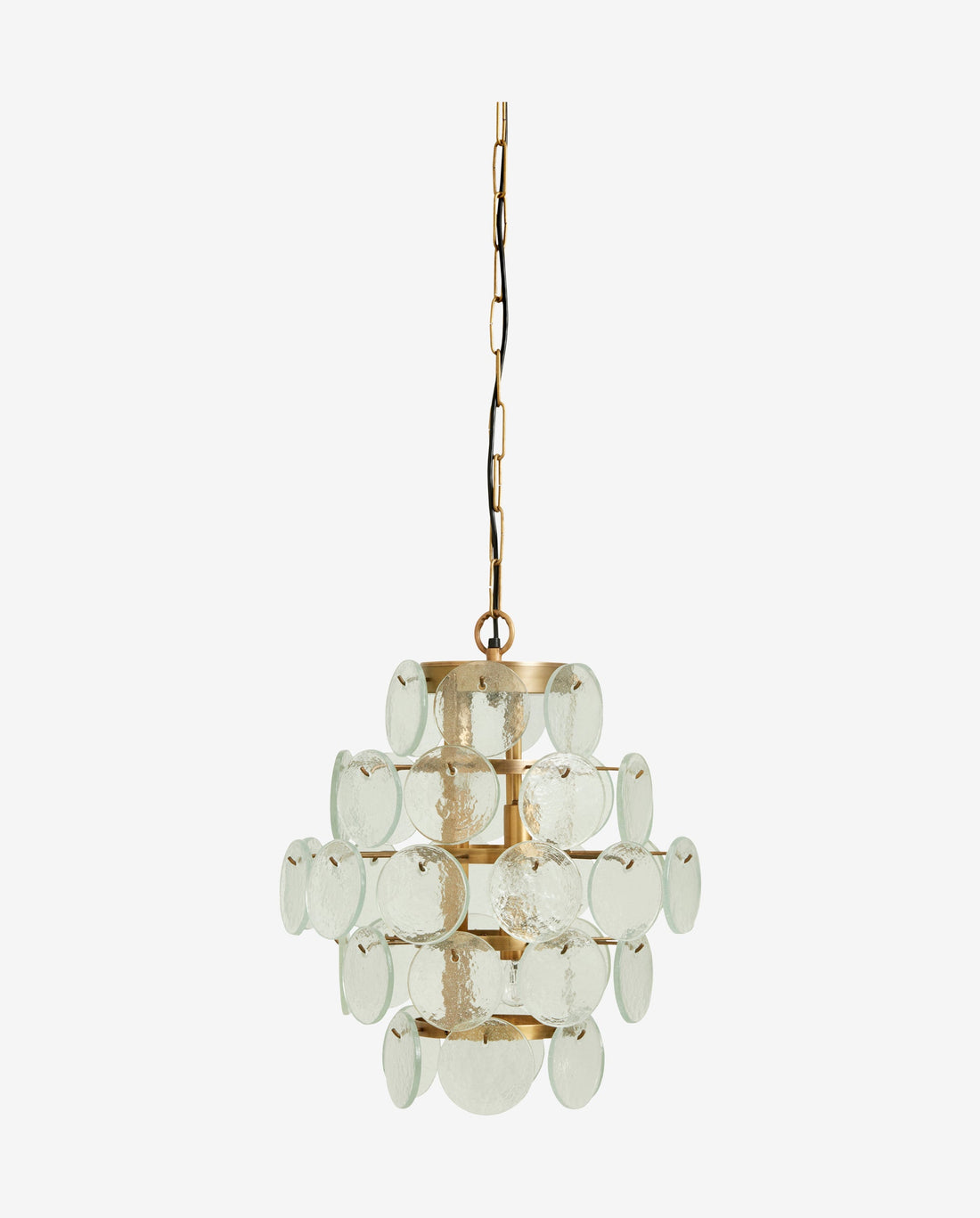 Pendant in golden iron and clear glass - H50 cm