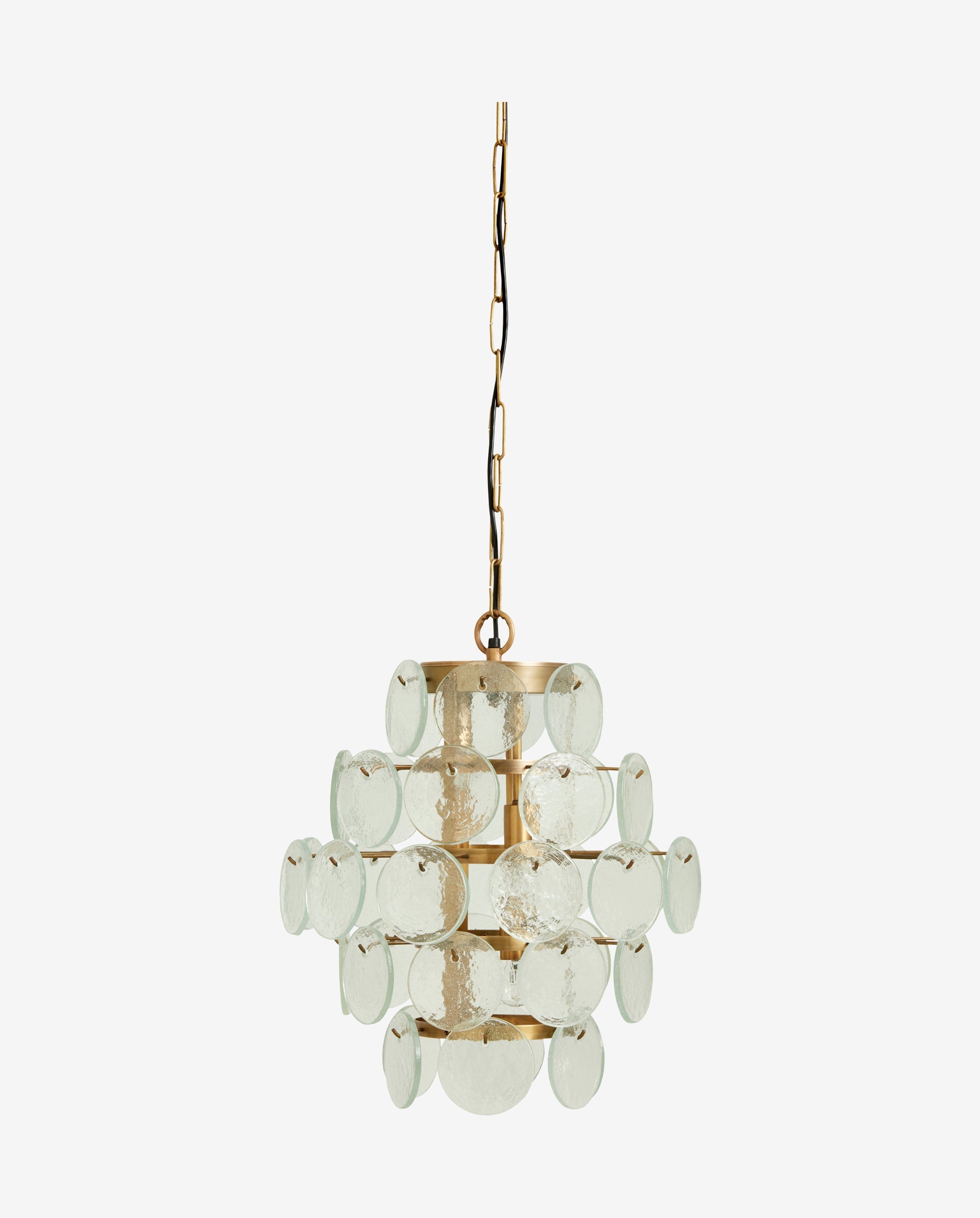 Pendant in golden iron and clear glass - H50 cm