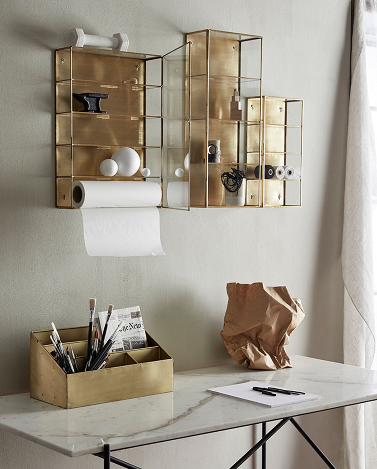 ADA wall cabinet in iron, s, 40x20 - gold finish