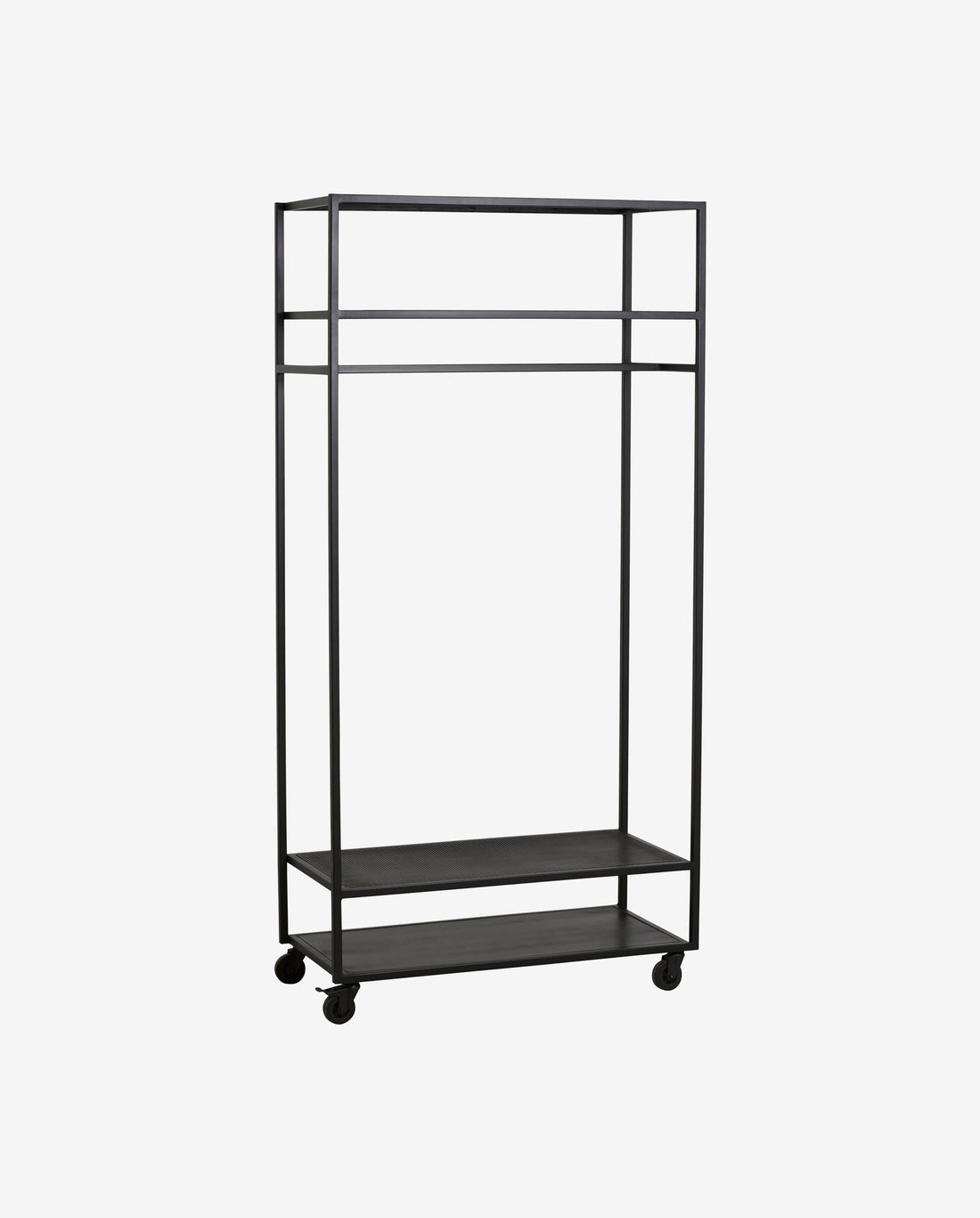 Alta Wardrobe rack in Iron with wheels - 190x93 cm - black