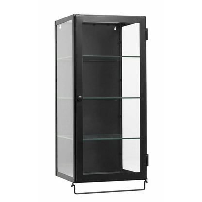 Nordal SIRI wall cabinet in metal w/glass shelves - 66x30 - black