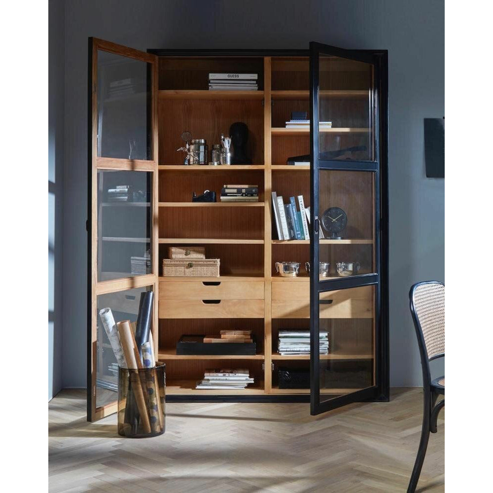 Nordal VIVA display cabinet in wood - 210x148 - black/nature