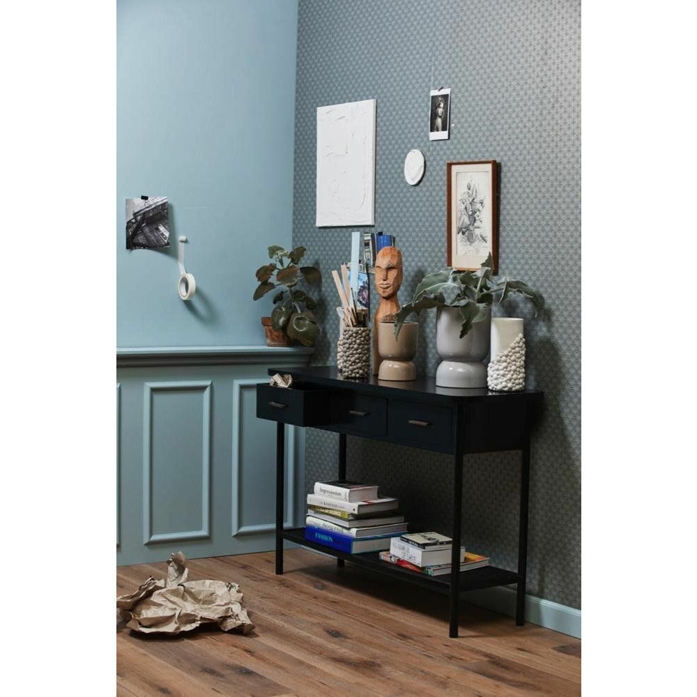 Nordal Arda Console table in wood with 3 drawers - 120x40 - black