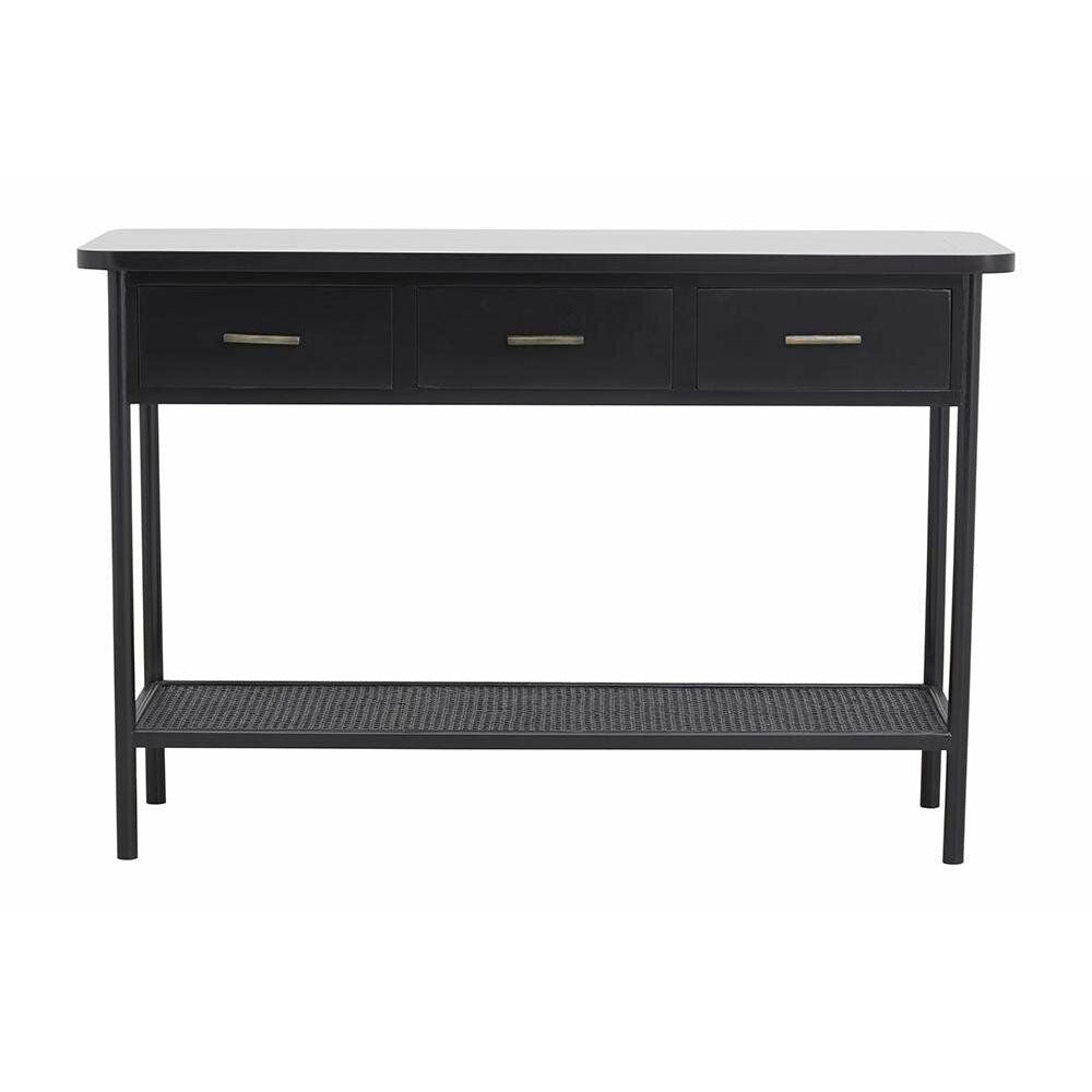 Nordal Arda Console table in wood with 3 drawers - 120x40 - black