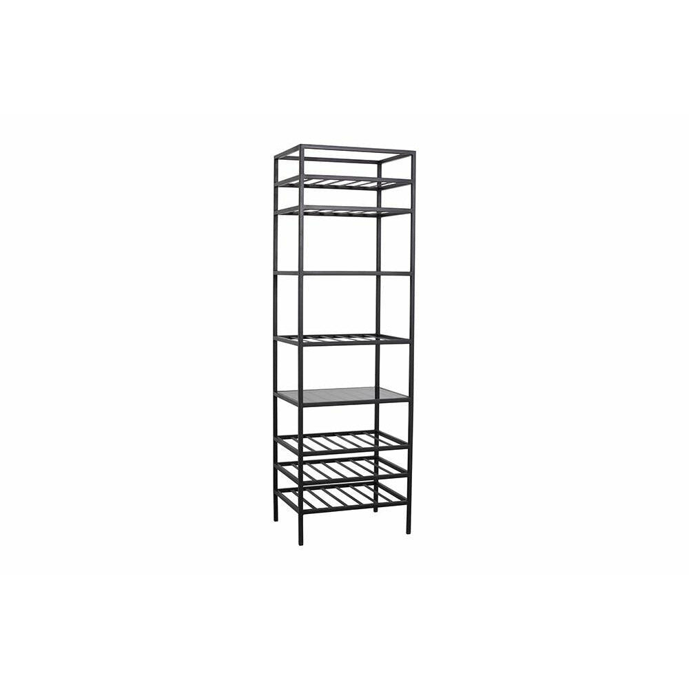 Nordal BEAS high wine rack in iron w/shelves - 186x58 cm - black