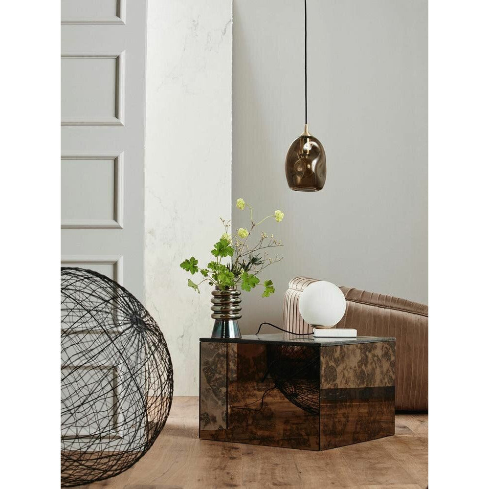 Nordal OKA coffee table in antique mirror glass w/stone top - 60x60 cm - stone