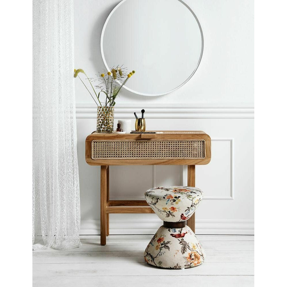 Nordal MERGE console table in teak with glass - 90x35 - natural