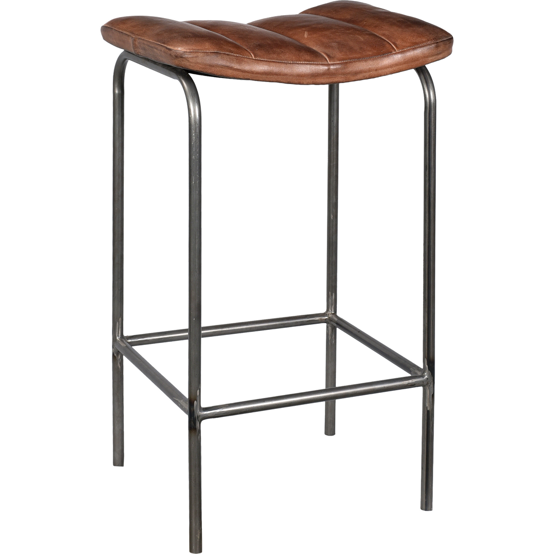 Trademark Living Brooklyn bar stool with leather seat