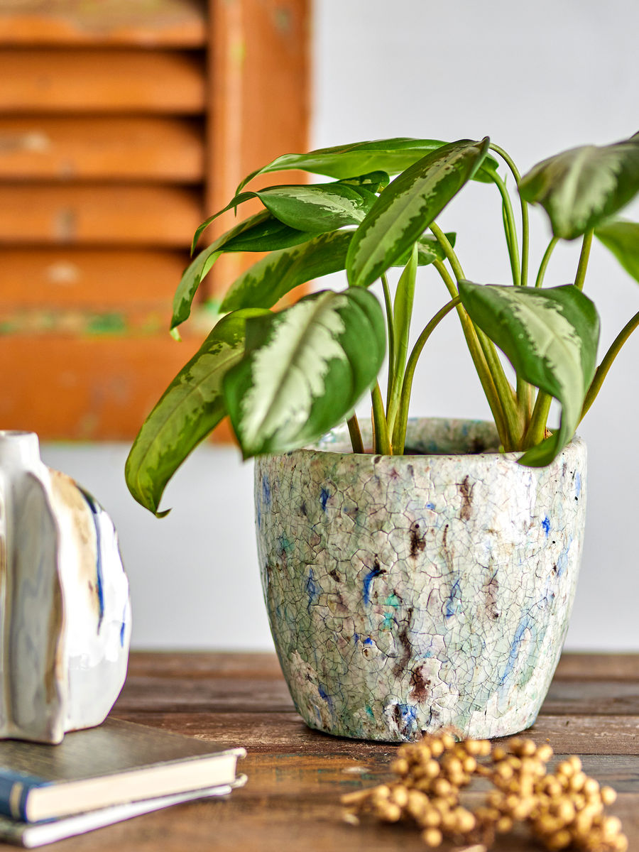 Creative Collection Niin Deko herbal pot, blue, terracotta