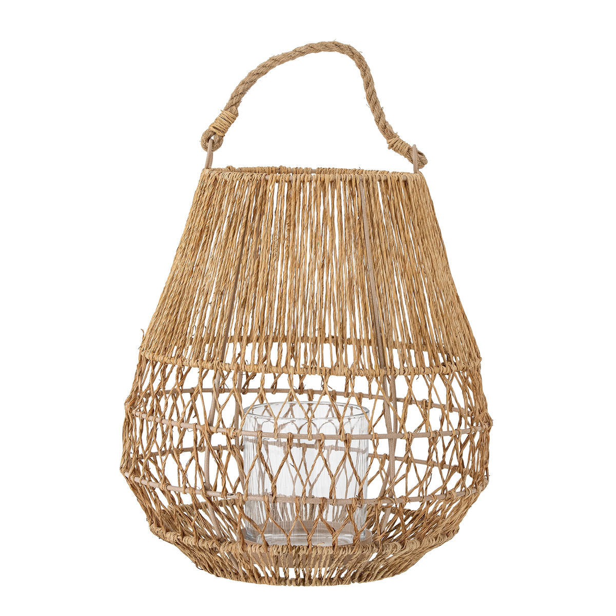 Bloomingville Ramona lantern w/glass, nature, jute