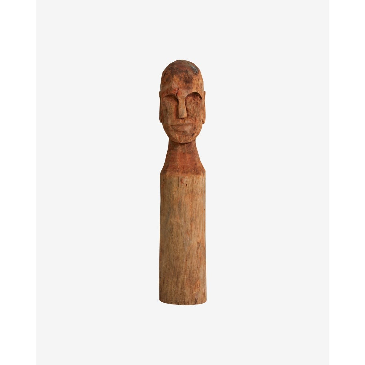Cuba figure in wood with face - Large - H56 cm - Nature
